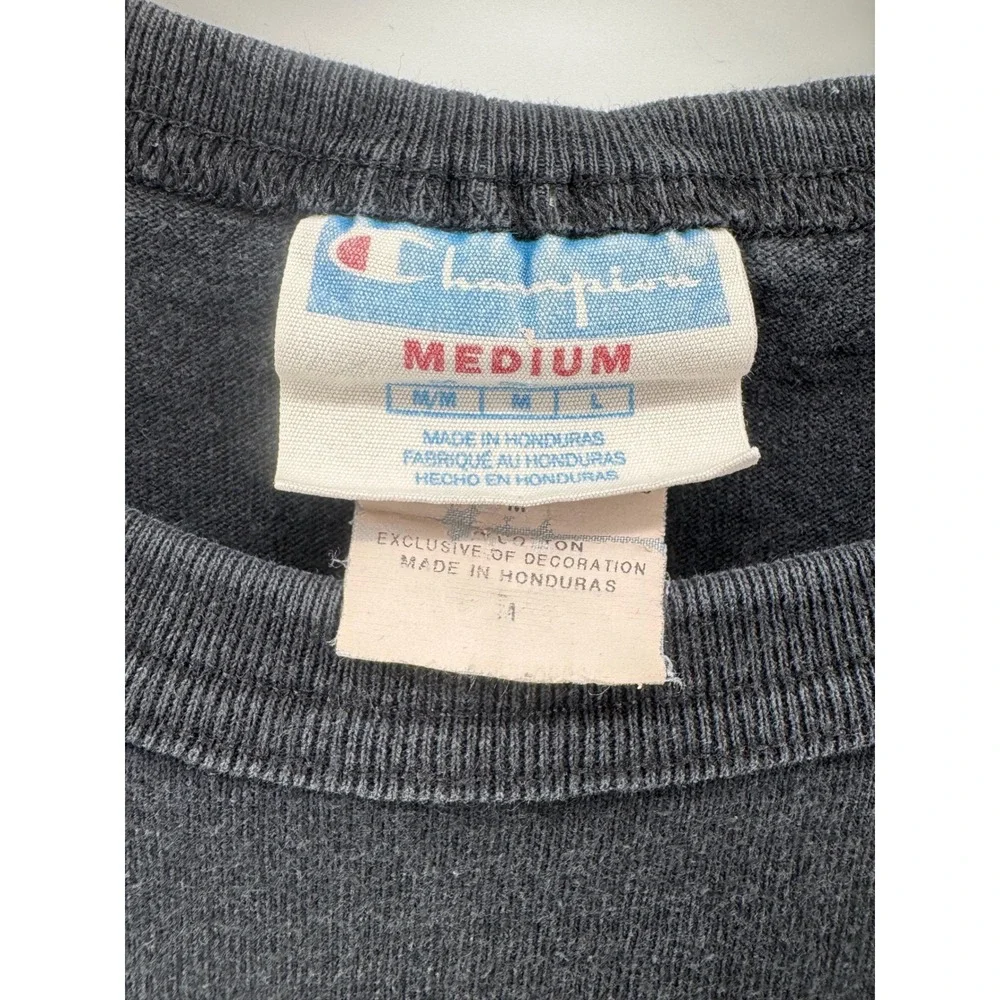 Champion T Shirt‎ Black Rainbow Logo Graphic Tee Mens Medium